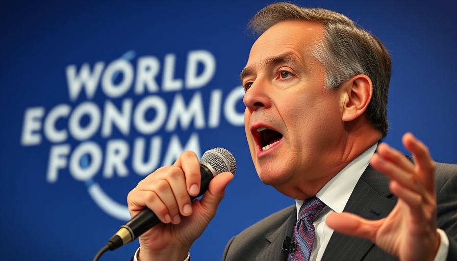 Businessman speaking at World Economic Forum