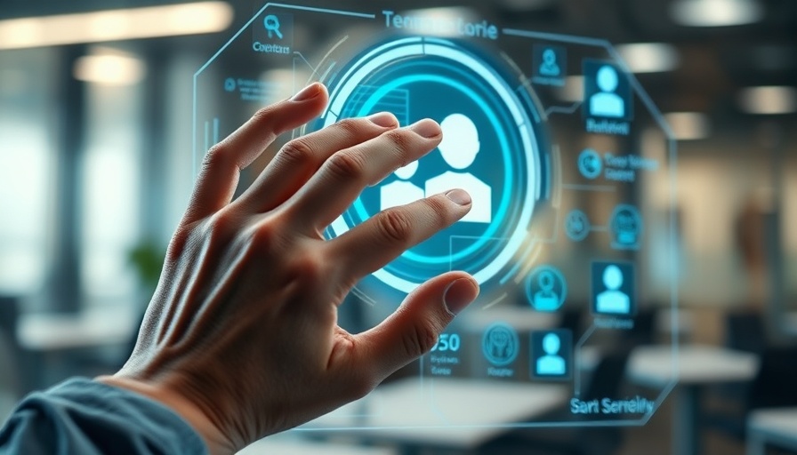 Futuristic display of AI agents with hands interacting.