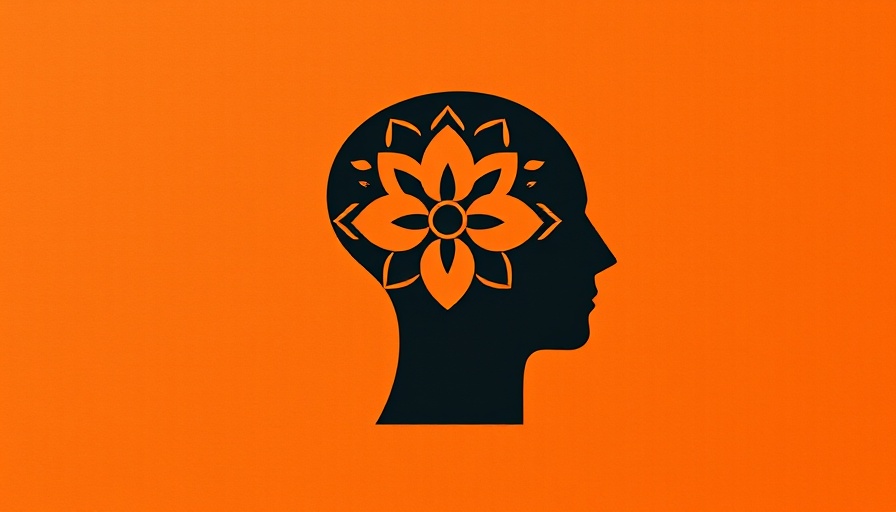 Abstract depiction of a human head silhouette with floral brain design, Claude AI concept.