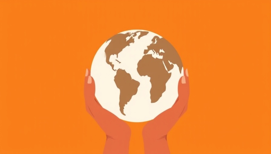Minimalistic globe illustration with hands - claude ai