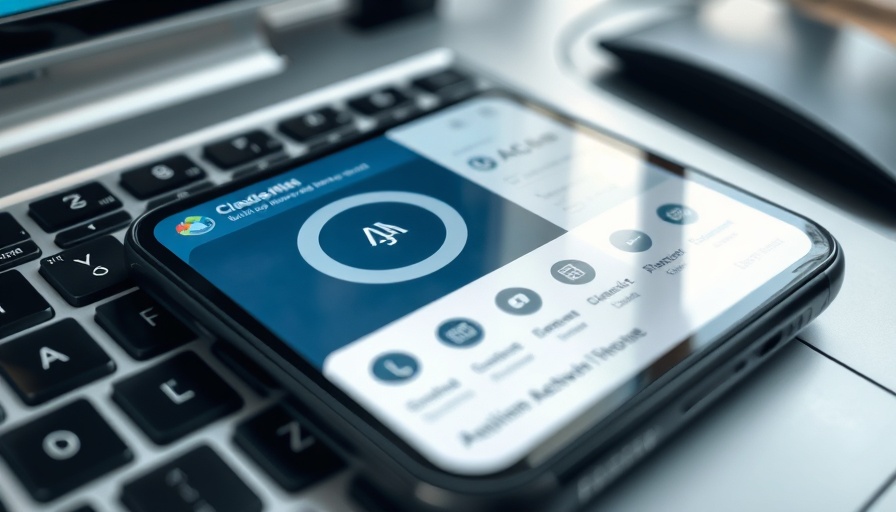 Smartphone displaying Claude AI interface on keyboard.