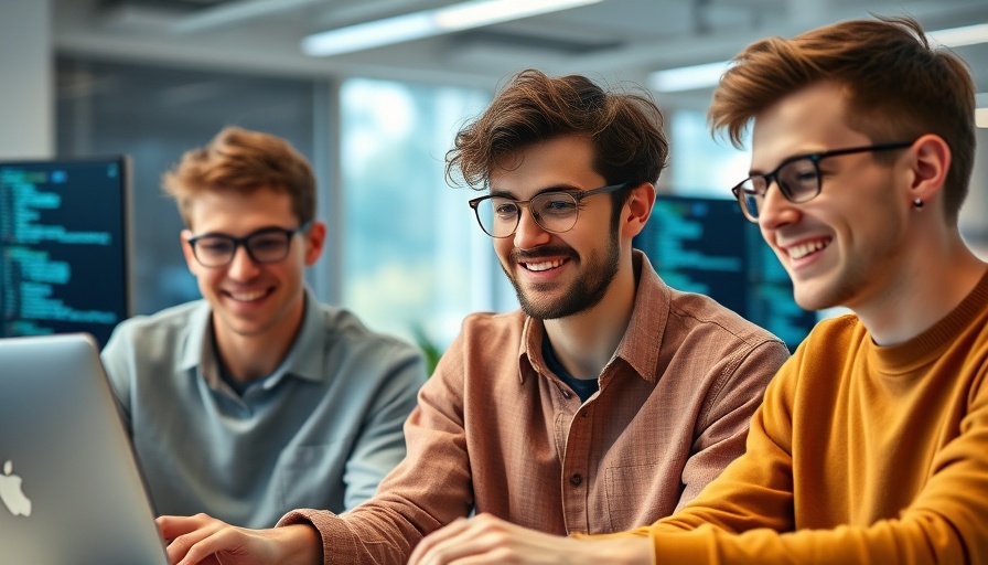 Agentic AI: Two men coding together in a modern office.