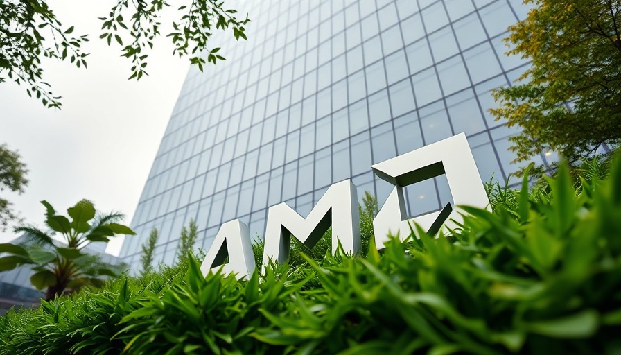 AMD signage with glass building, semiconductor stocks rally.