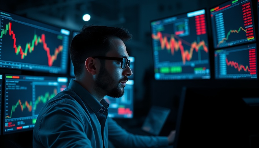 Financial analyst reviewing market data for trending AI news.
