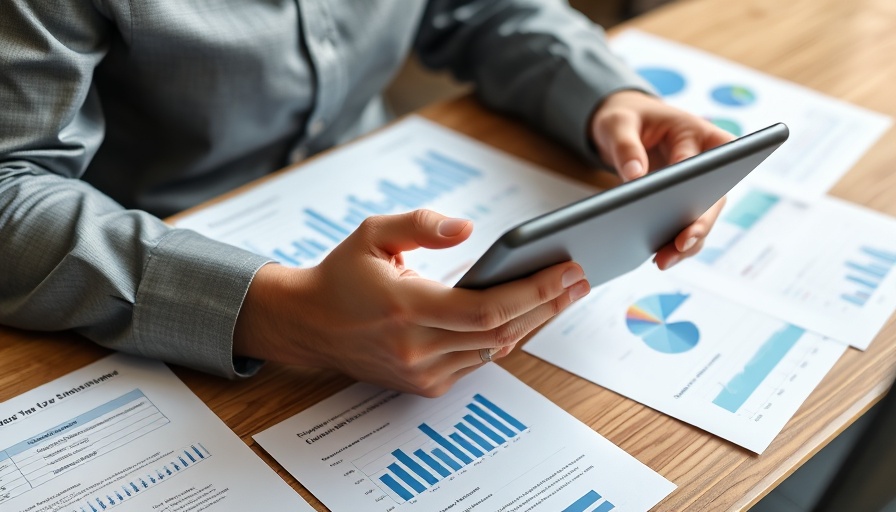 Agentic AI data analysis on a tablet with business reports.