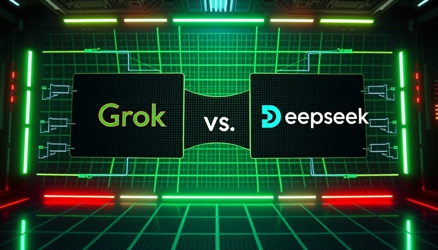 AI competition bracket: Grok vs. Deepseek in virtual arena.