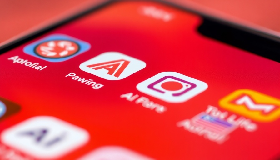 AI app icons on smartphone screen highlighting AI copyright music training theme.