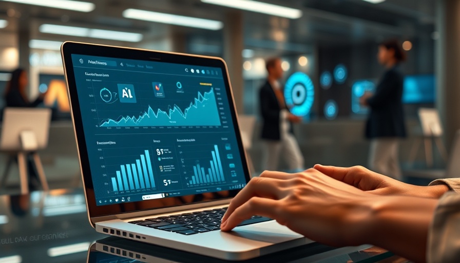 AI agents in Vertical SaaS: laptop with analytics and digital network