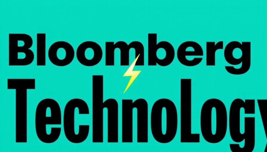 Bloomberg Technology text with bolt on turquoise background, Claude AI.