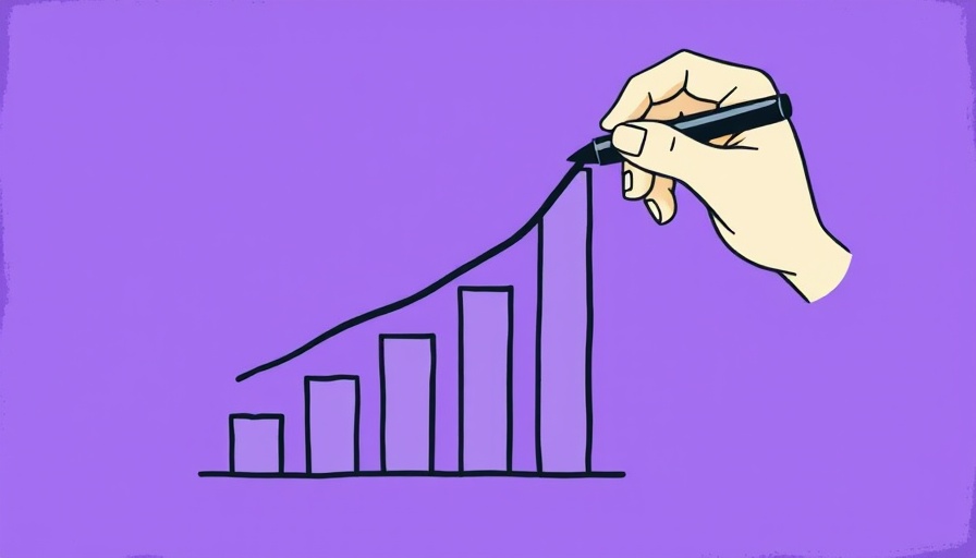 Stylized hand drawing upward arrow on graph, Claude AI concept.