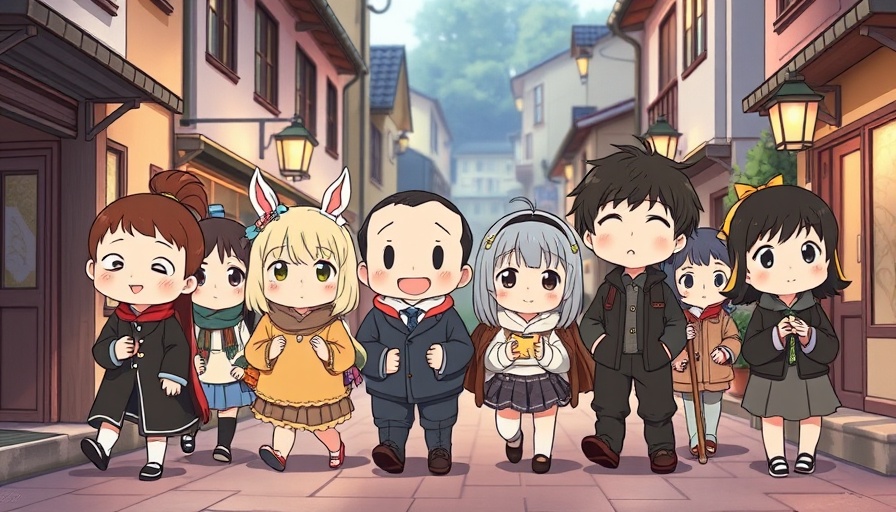 Ghibli-style characters in a quaint town using AI tools for portraits.