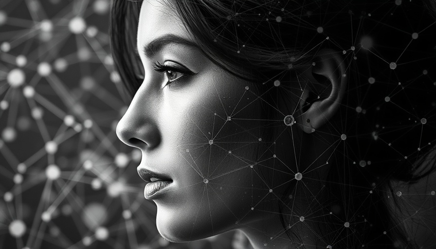 Agentic AI concept with digital neural overlay on human profile.