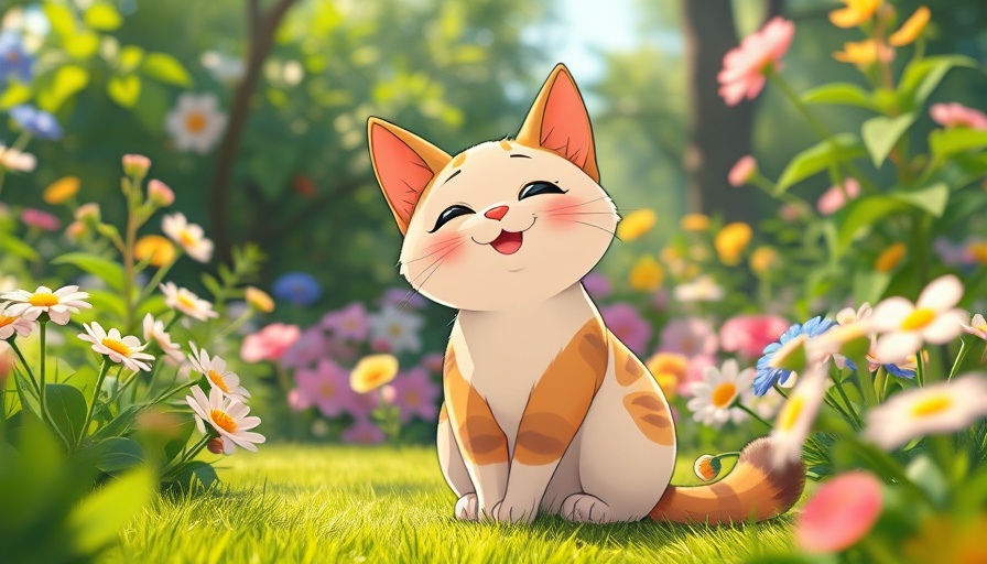 OpenAI Studio Ghibli-style cat illustration with a serene garden background.