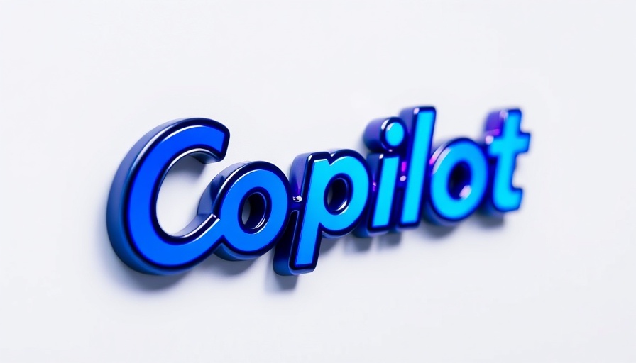 Microsoft AI Copilot logo in blue and purple 3D rendering.
