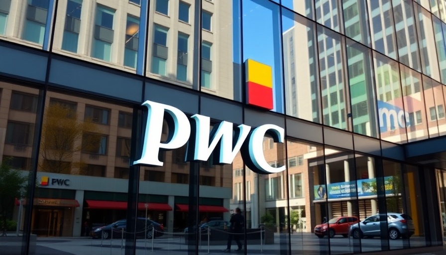 Agentic AI in modern office setting with PwC logo.