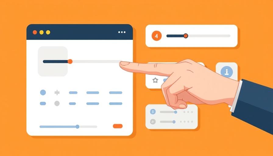 Illustration of hand interacting with UI elements, Claude AI theme.