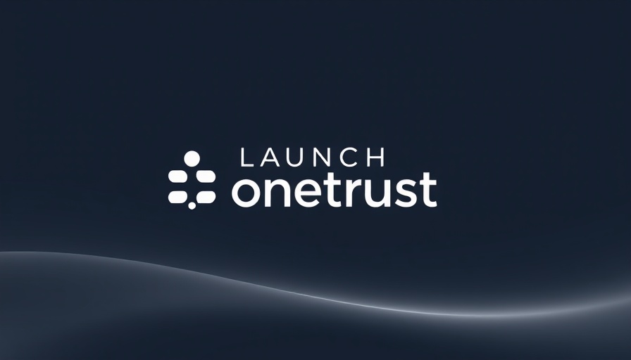 Minimalist 'LAUNCH onetrust' logo on gray background.