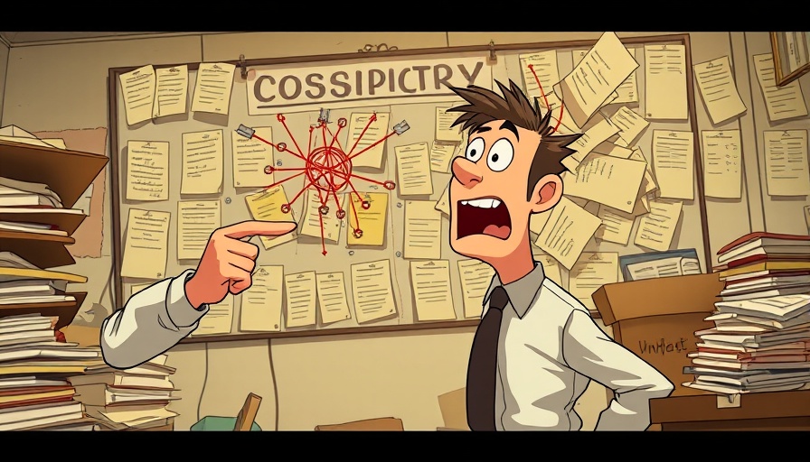 Animated depiction of a frantic man in an office pointing at a board, representing trending AI news.
