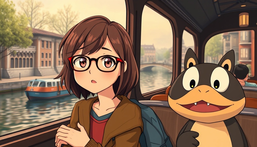 Ghibli-ification of AI Art: anime-style woman and creature on train.