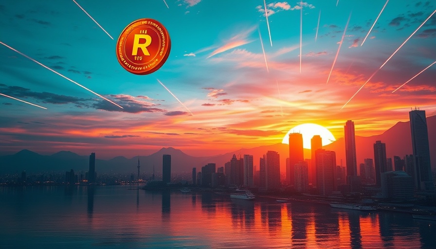 RXS Crypto Price Prediction: Futuristic city with glowing RXS coin.