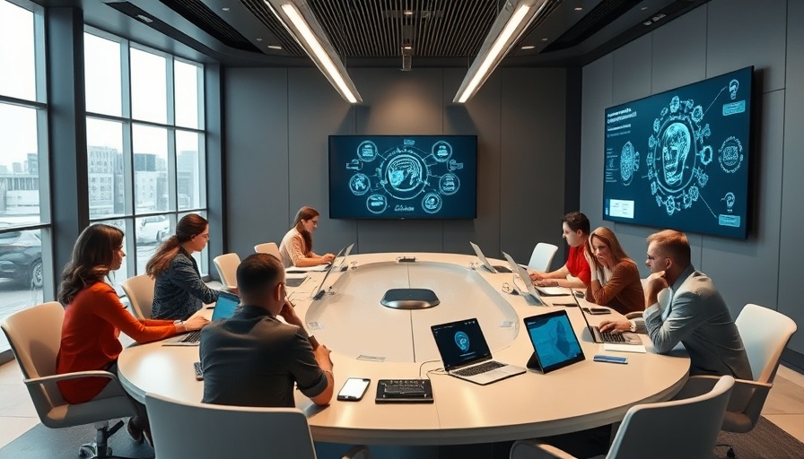 Business meeting on AI agents delegation strategies.