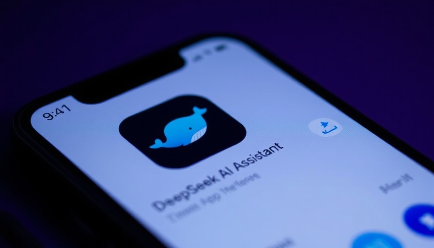 Fake DeepSeek adverts: Close-up of smartphone with app icon.