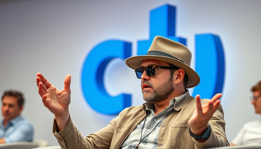 Casual man gesturing at event, discussing xAI acquires X.