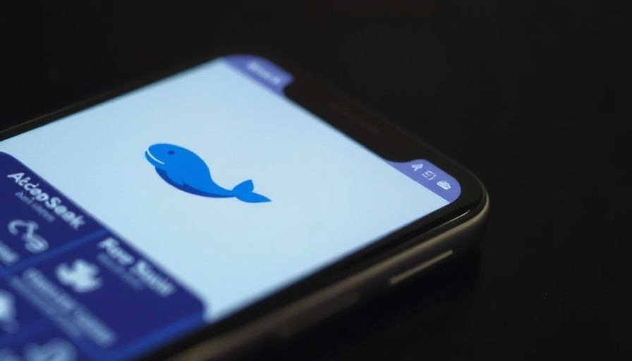 Close-up of smartphone with DeepSeek AI app displayed, fake DeepSeek adverts