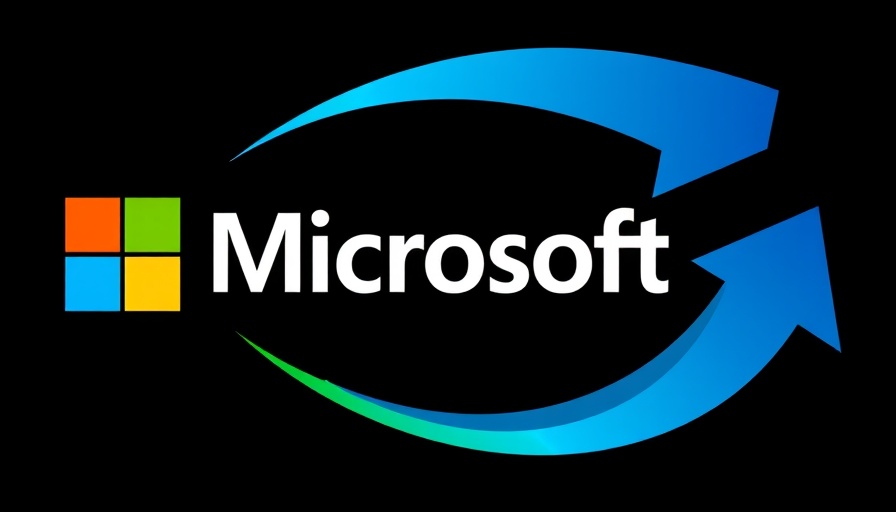 Colorful Microsoft AI graphic with upward arrows.