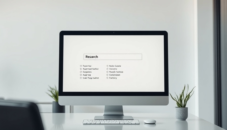 Modern research app interface on computer screen.