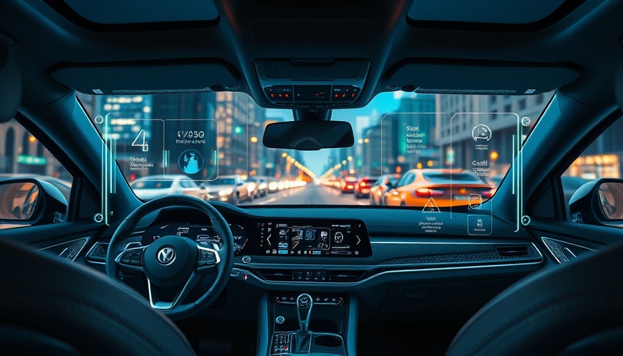 Nvidia AI Company Self-Driving Vehicles concept in car interior display.
