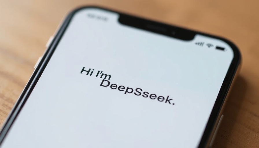 Smartphone screen showing AI app interface with text 'Hi, I'm DeepSeek.'