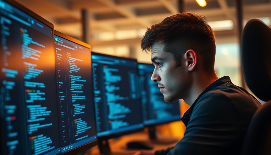 Man analyzing data on multiple screens, Insight Enterprises AI stock.