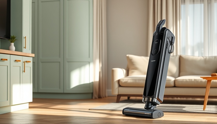 Samsung Bespoke AI Jet Ultra vacuum in modern living room.