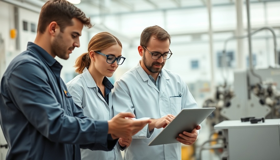 Engineers analyzing data in a lab setting with agentic AI.