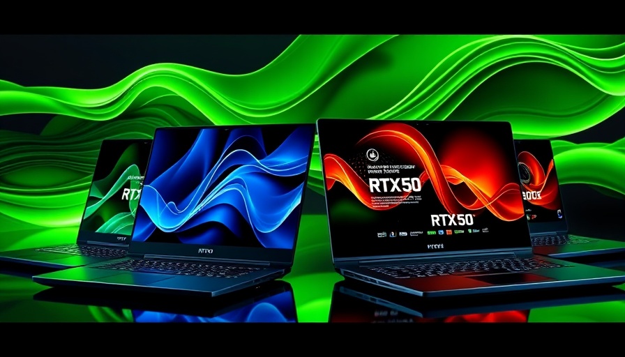 High-performance laptops with RTX 50 GPUs and vibrant displays.