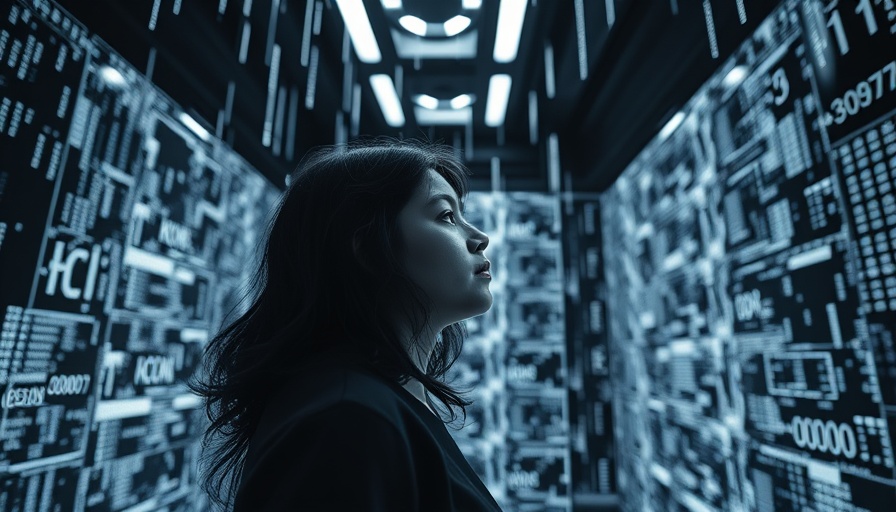 Young woman in a futuristic digital coding space, Vibe Coding.