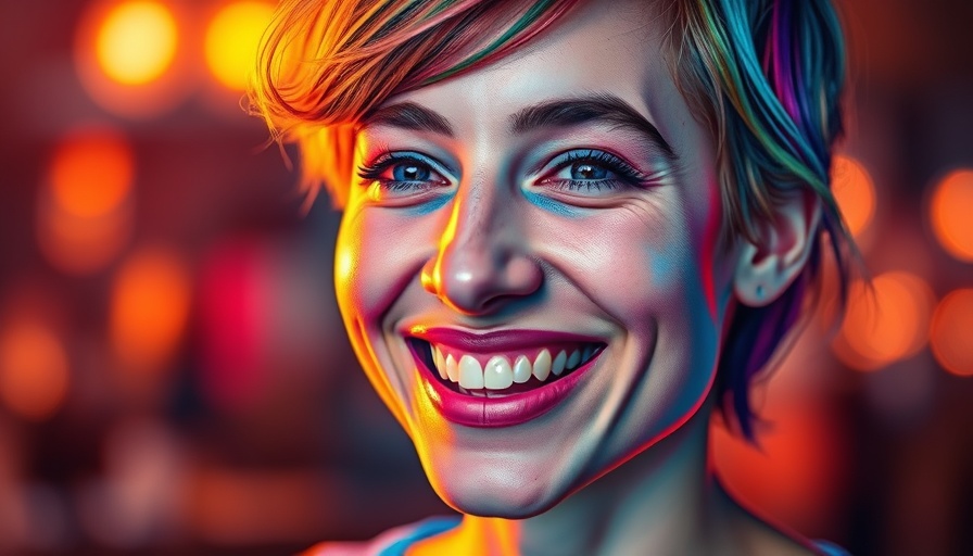Colorful abstract portrait illustration with dynamic lighting.