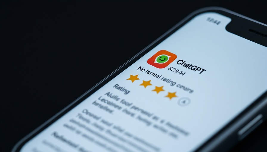 Smartphone screen showing ChatGPT app with high rating.