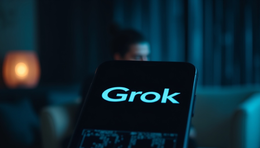 AI misinformation debate visual with Grok logo on smartphone screen.