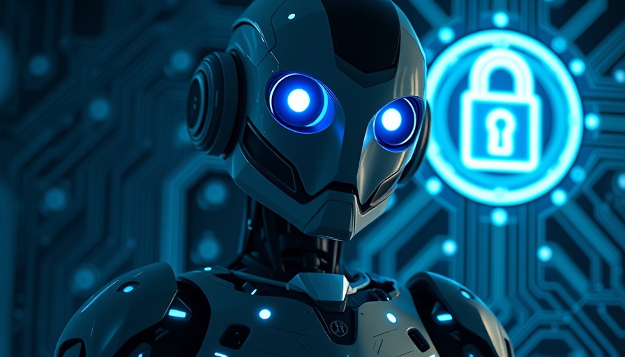 Futuristic robot representing Microsoft AI security.
