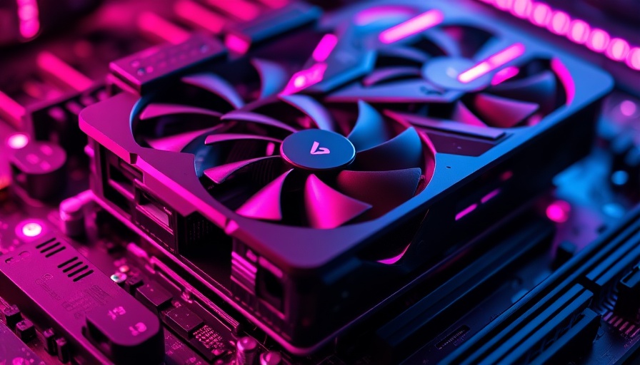 NVIDIA Corporation AI Stock: high-tech graphics card with pink lights.