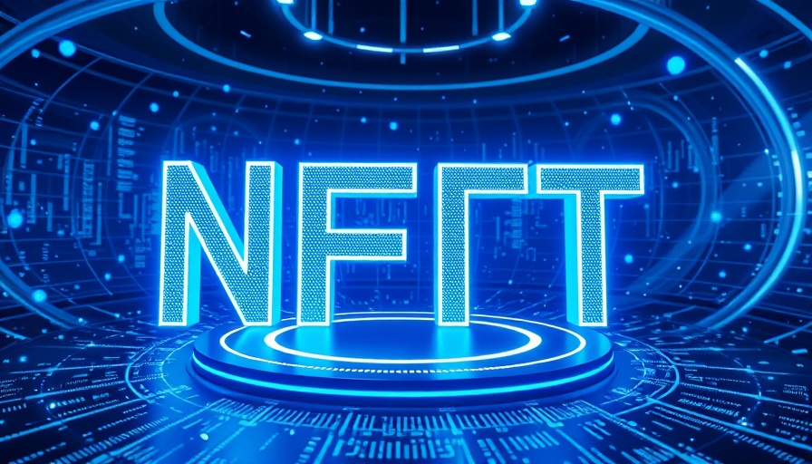 Futuristic NFT display with digital elements representing AI-driven DeFi solutions.