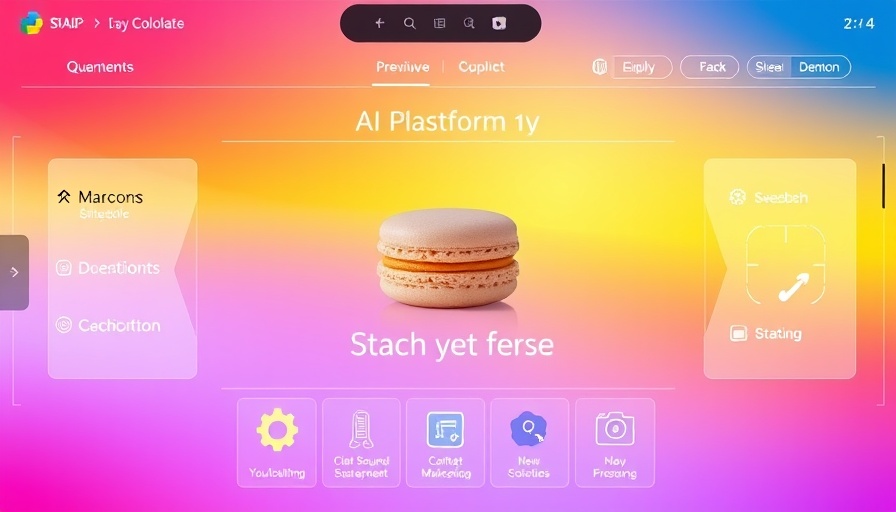 Agentic AI platform interface with macaron image and text.
