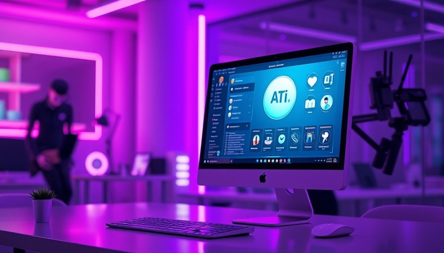 Modern AI shopping agent interface on screen in colorful setting