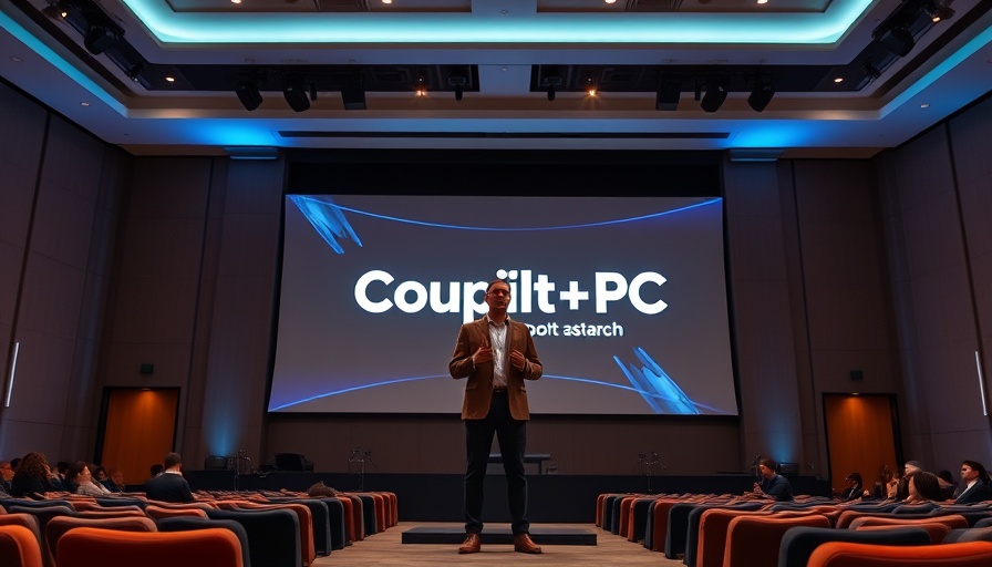 Microsoft AI presentation at Copilot+PC event on stage.