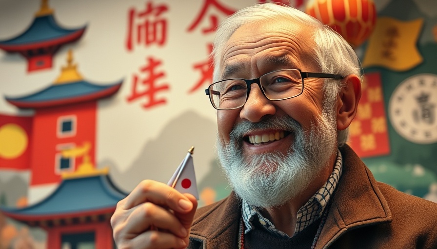 OpenAI Ghibli-style image of man holding national flag.