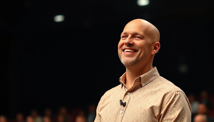 Bald man in patterned shirt speaking at event, AI agents.