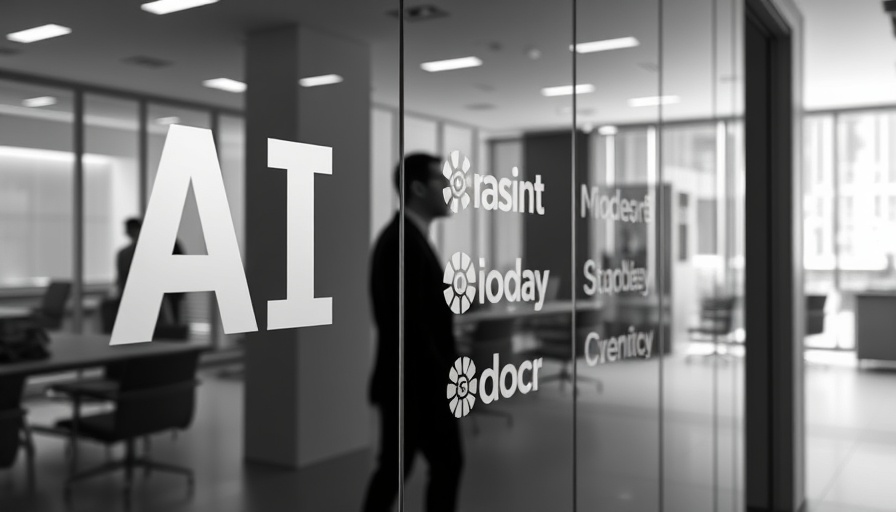 Reflective glass with AI company names, open-source AI in China.