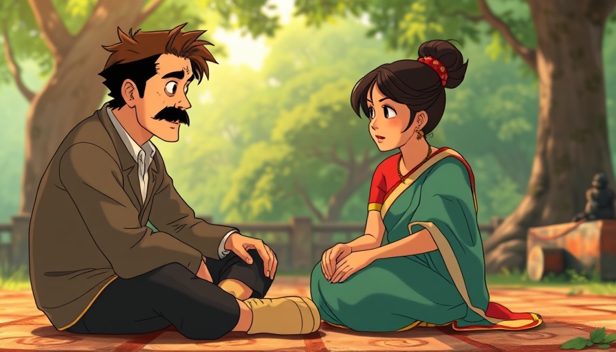 Ghibli style animated characters discussing privacy risks outdoors